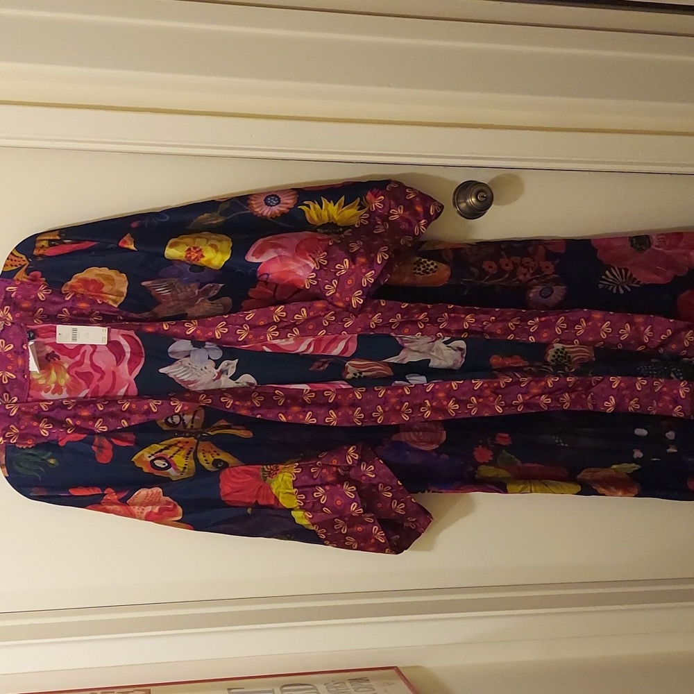 NATHALIE ANTHROPOLOGIE LONG SILK ROBE DUSTER